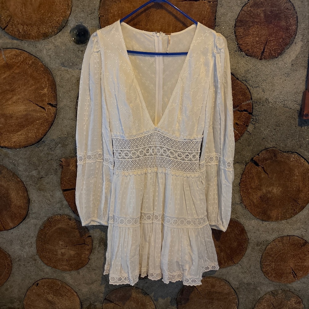 White Free People Eyelet Dress Size 2
